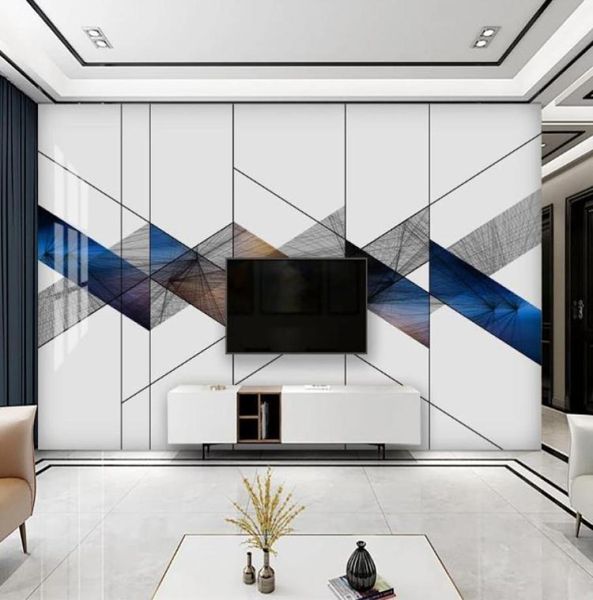 3D po Wallpaper Mural Moderno minimalista geométrico colorido imposición abstracta decoración de la sala de estar Fondo de pantalla mura9898219