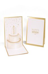 Cartes de vœux de gâteau Pop-Up 3D faites à la main, carte de remerciement pour joyeux anniversaire pour enfants, fournitures de fête Festive 4735804