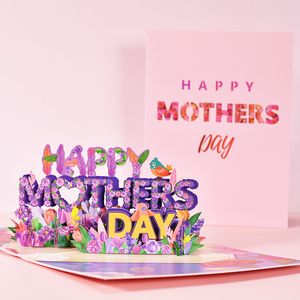 Cartes Pop-Up 3D pour la fête des mères, cadeaux, Bouquet Floral, cartes de vœux, fleurs pour maman, femme, anniversaire, sympathie, rétablissement