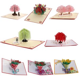 Carte PopUp 3D fleur érable cerisier invitation de mariage voeux fête d'anniversaire anniversaire cadeau carte postale avec enveloppes 240301