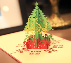 Popup 3D Popup Unique Holiday Post Cards Invitations Arbre de Noël Carte de vœux avec cartes de Noël Enveloppe pour le Nouvel An Festival4585938