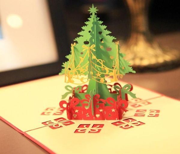 Popup 3D Popup Unique Holiday Post Cards Invitations Trear de Noël Carte de voeux avec des cartes de Noël Enveloppe pour le Nouvel An Festival7274005