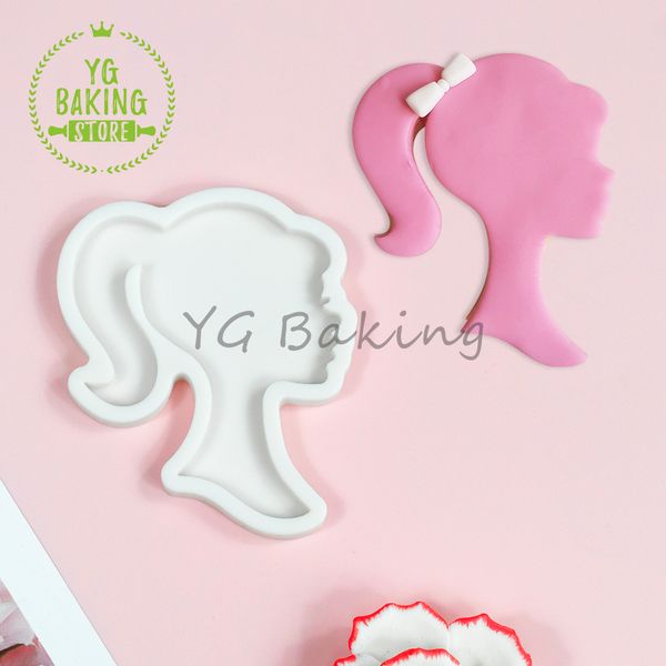 3D joli fille motif en silicone moule chocolat fondant moule diy argile résine modèle modèle gâteau outils de décoration de cuisine