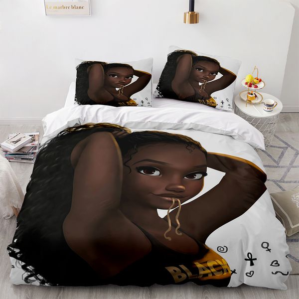Ensemble de literie imprimement africaine assez moderne Couverture de courtepointe de la couette des filles Décor de chambre à coucher queen King Size Cover Cover avec taie d'oreiller