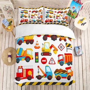 Ensemble de literie d'impression 3D, véhicule de construction. cadeau pour enfant, Ensemble housse de couette Home Textiles super king/king/queen/twin/full 210615