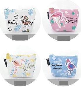 Porte-monnaie en forme de flamant rose imprimé en 3D, porte-monnaie en toile pour enfants, porte-clés, Mini portefeuille portable, sacs à monnaie à fermeture éclair