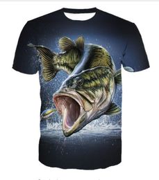 3D PRINT CHASE HOW FISH Men de courte manche T-shirt mode Vêtements décontractés Hip Hop Camisetas Mens Tops Streetwear Tee Shirt Homme R8989875