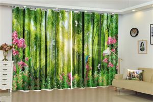 3d impression rideau pour salon prix fantaisie forêt fleurs plein 3d paysage rideaux intérieurs Premium HD rideaux