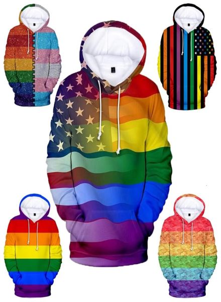 3D imprimé lgbt drapeau hommes sweat à capuche sweat-shirt pour les vêtements gays lesbiennes de vêtements arc-en-ciel coloré décor de la maison convivial9521027