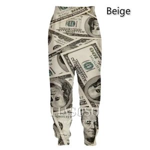 3D print mannen vrouwen geld goud Harajuku volledige joggingbroek winterbroek casual grappige broek