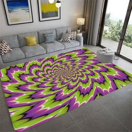 Matchage d'impression 3D Mat tapis psychédélique moderne non glissant le salon paillasson du sol