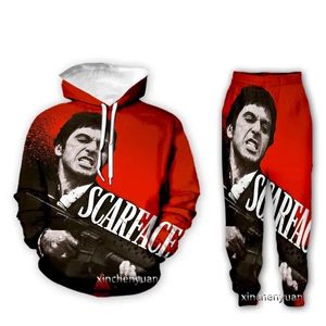 Impression 3D Scarface Art nouvelle mode femmes/hommes unisexe décontracté sweats à capuche et pantalons costume de Sport