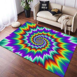 Tapis visuel de lumière géométrique abstraite imprimé en 3D paillassonTapis de salon tapis de pique-nique de camping tapis antidérapant e-sports tapis de yoga HKD230829