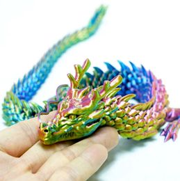 Dragón chino impreso en 3D. Articulaciones de cuerpo completo que pueden moverse. Vale la pena coleccionar juguetes creativos. Muebles y decoraciones para el hogar.