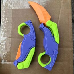 Cuchillo de garra impreso en 3D salto recto mini cuchillo lop plástico Internet Celebridad Celebidad Descompresión Gravedad cuchillo de rábano Tarjeta de empuje Pequeño juguete
