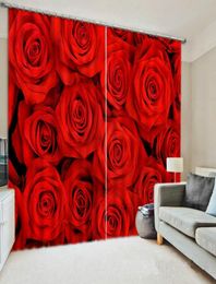 Rideau imprimé 3D pour salon et chambre à coucher Cortinas Para Sala De Estar Roses Animal vendu par taille de panneau Image personnalisée l4450814