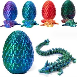 Huevos de dragón impresos en 3D Figuras de anime sorpresa Adornos de muñecas Juguetes Articulaciones de movimiento completo Dragones de cristal con huevos de dragón Decoración del hogar Adecuado para autismo TDAH