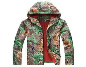 3D geprinte haped windbreak jas Mannen afdrukken tijger bloemen casual polyester slijtage mannen trekkoord versieringen kap jassen 7303179