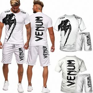 Lettre imprimée en 3D T-shirt d'été pour hommes Ensemble 2 pièces Survêtement surdimensionné Graphique Casual Streetwear Hip Hop Costume masculin Vêtements pour hommes M83c #