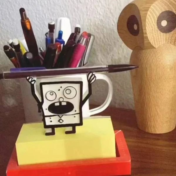 Support de crayon imprimé 3D doodlebob crayon de bureau de bureau Holder Organisateur Decor stylo Rack 240314