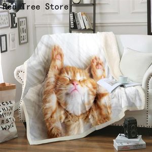 Manta de Franela suave con estampado 3D, cama para gatos y gatitos, colcha con estampado de animales de dibujos animados para mascotas, ropa de cama, sofá, decoración de regalo