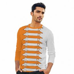 3D-geprinte lente- en herfst warme kleding Casual top met ronde hals Volledig bedrukt T-shirt Vospatroon Heren T-shirt met LG-mouwen q5Nz #