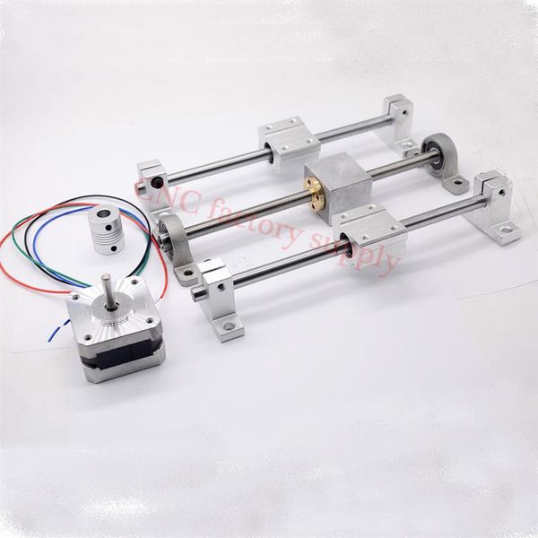 Ensembles de rails de guidage d'imprimante 3D T8 longueur de vis mère 200mm arbre linéaire 8 200mm KP08 SK8 SC8UU accouplement de boîtier d'écrou 2409