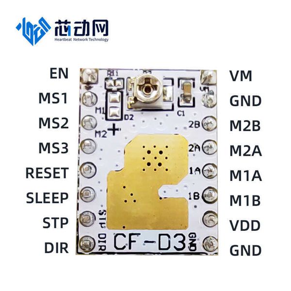 Piezas de impresora 3D A4988 Módulo controlador de Motor paso a paso con disipador de calor para rampas MKS SKR Reprap 1,4