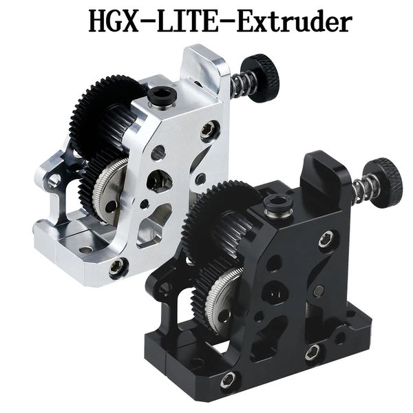 Piezas de impresora 3D HGX-LITE-Extrusora de engranajes de reducción Extrusora de acero endurecido de metal PLA/TPU para CR-10/CR-10S/Ender-3/Ender-3 V2
