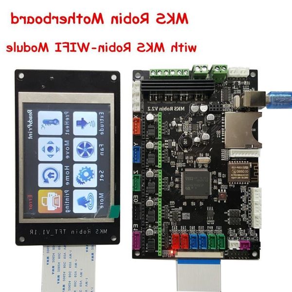 Envío gratuito Piezas de impresora 3D Placa base del controlador MKS Robin V22 con pantalla Robin TFT32 software de código cerrado MKS Robin-WIFI Modu Fkav