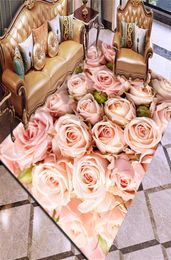 Tapis d'impression 3D tapis de fleur de Rose multicolore Rose rouge tapis de mariage antidérapant tapis de salon grand tapis de chambre de filles maison Y200528739817
