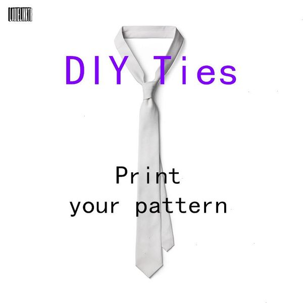 Impression 3d cravate personnalisée mode personnalité Logo caractère cravates pour hommes femmes 8 cm de large Polyester chemise accessoires