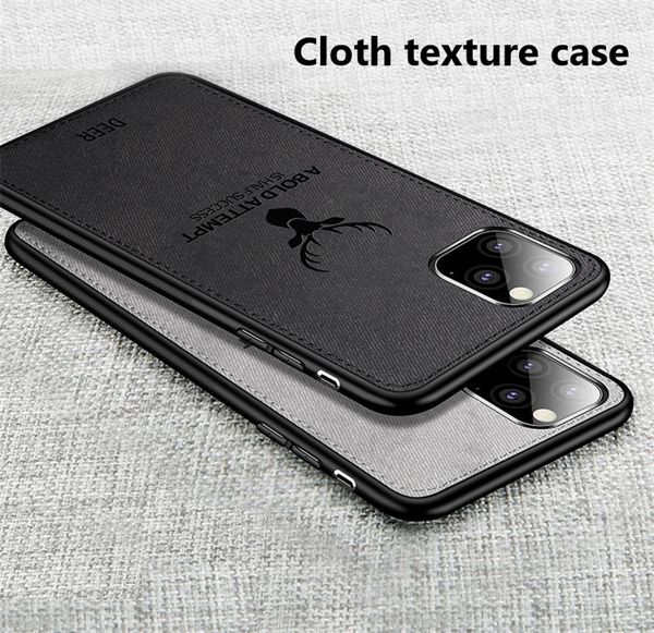 Coque de téléphone en tissu TPU personnalisé avec impression 3D pour iPhone 11, étui de protection hybride mince et résistant aux chocs, coque arrière en tissu anti-empreintes digitales pour iPhone X