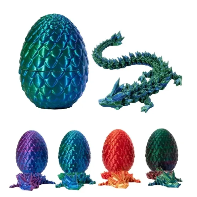 Impression 3D Oeufs de dragon, ensembles de dragon divins, jouets, pierres précieuses, ornements de dragon, cadeaux faits à la main, décorations colorées, jouets créatifs et à la mode