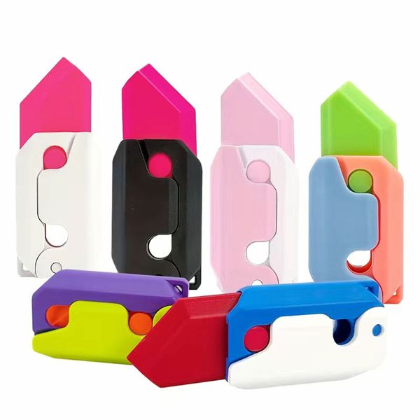 3D impression Fidget couteau jouet en plastique sensoriel Fidget jouets anxiété soulagement du stress jouet drôle rétractable couteau à carotte Fidget jouets Z0068