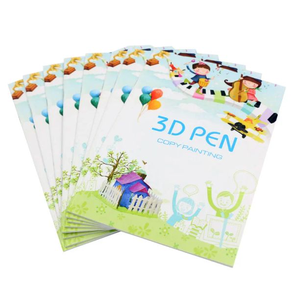 Dibujo de lápiz de impresión 3D Libro reutilizable Colorido 40 Patrón grueso Paper grueso Plantilla de graffiti de pintura de placa transparente para regalo para niños en 3D Pen Kid