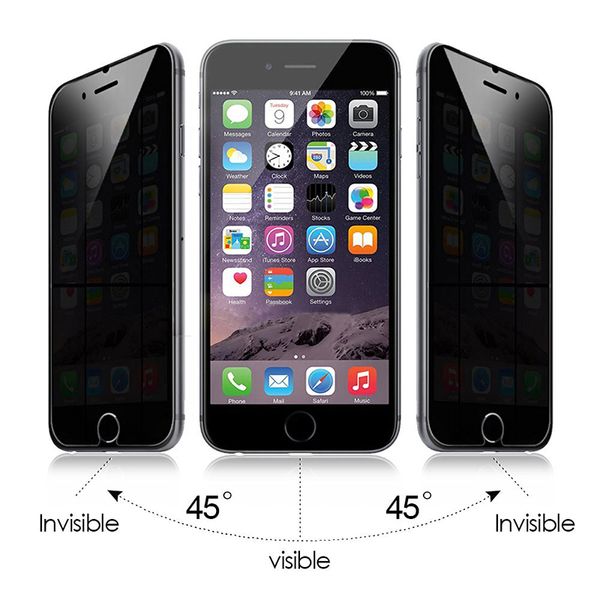 Protégeurs d'écran de confidentialité 3D pour l'iPhone 5 5s Verre de protection anti-espion pour l'iPhone SE Verre