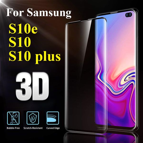 Verre de protection 3D pour Samsung Galaxy S10E S10 Plus Verre trempée S10E S10PLUS S10 VERRE TEMPURE