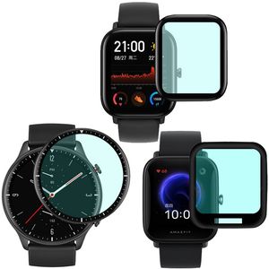 3D Volledig scherm Beschermende gebogen heldere beschermer Smart Watch Zachte glasfilm voor Amazfit GTS GTS2 Mini GTR2 GTR2E BIP 1S U POP Pro Stratos2 Band 5 ZEPP 42MM 43MM