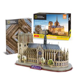 Puzzle Puzzle Notre-Dame de Paris Set 128 Pièces de cadeaux de construction de cathédrale gothique française pour les adultes et les enfants