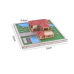 3D Puzzles 1 200 Schaal Miniature Building tuinhuis landschap geprefabriceerd huis om houten bouwset te monteren 3D puzzel speelgoed cadeau 240419