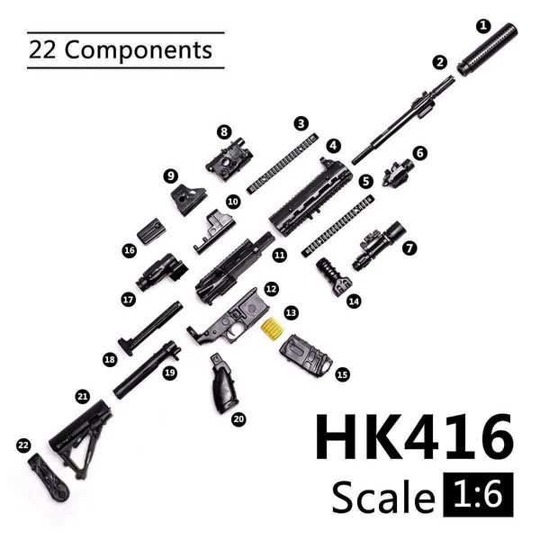 Puzzles 3D 1 6 PUBG M416 HK416 Rifle Assembly Model Model Assembly Puzzle Action Diagram Building Bricksl2404