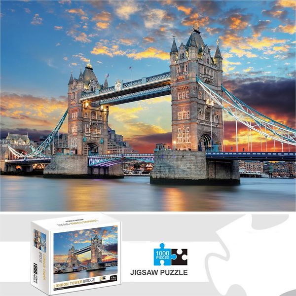 Puzzles 3D 1000 pièces London Bridge Jigsaw Adultes Tentes Kids Toys Gift Educational Intellectuel Décompresser Fun Family Game 231219