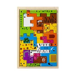 Puzzles 3D 1pc Puzzle en bois jouet montessori animal cognitif éducatif jouet coloré en bois enfant préscolaire apprentissage des jouets éducatifs 240419