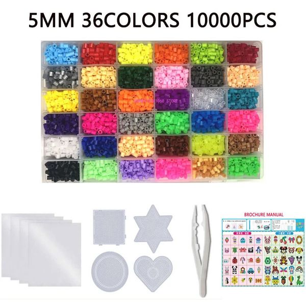 Rompecabezas 3D 2472 colores caja conjunto hama cuentas juguete 265 mm perler educativo niños rompecabezas diy juguetes fusible hojas de tablero papel de planchar 231219