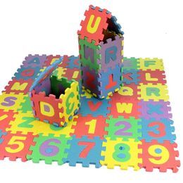 Puzzle 3D 36 pezzi Bambini mini EVA Schiuma Alfabeto Lettere Numeri Pavimento Morbido Tappetino per bambini Puzzle Bambini Giocattoli educativi Tappetini alfanumerici 231218