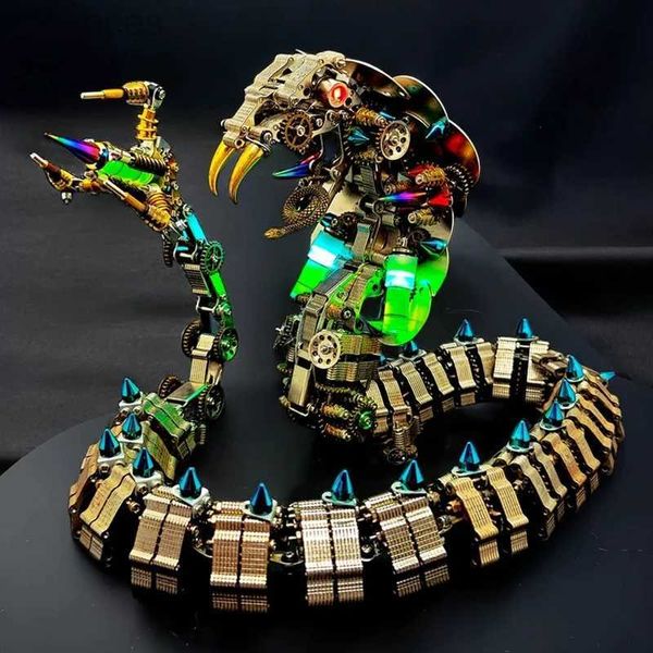 Puzzles 3D 3D métal tridimensionnel mécanique roi Cobra modèle Puzzle bricolage assembler des blocs de construction jouets pour enfants adultes cadeau d'anniversaire 240314