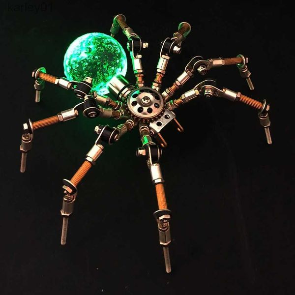 Rompecabezas 3D rompecabezas 3D metal kit de modelo de araña luminosa steampunk Insectos mecánicos Dragonfly Mantis Asamblea de bricolaje Toy Kids Adolescentes YQ23122222