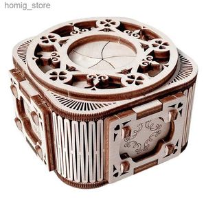 3D Puzzles 3D Spring Music Box Puzzels Monteren bouwconstructorblokken voor volwassenen Toys Diy Wood Mechanisme Blokkeert modellen Stad Sky Y240415