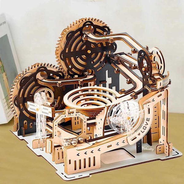 Puzzles 3D Puzzle en bois 3D Puzzle Marble Run Ensemble de création de bricolage Modèle Modèle de construction de vapeur